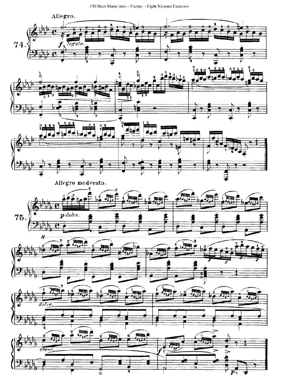 160 Eight- Measure Exercises.Op.821（车尔尼160首钢琴八小节练习曲（72——87））