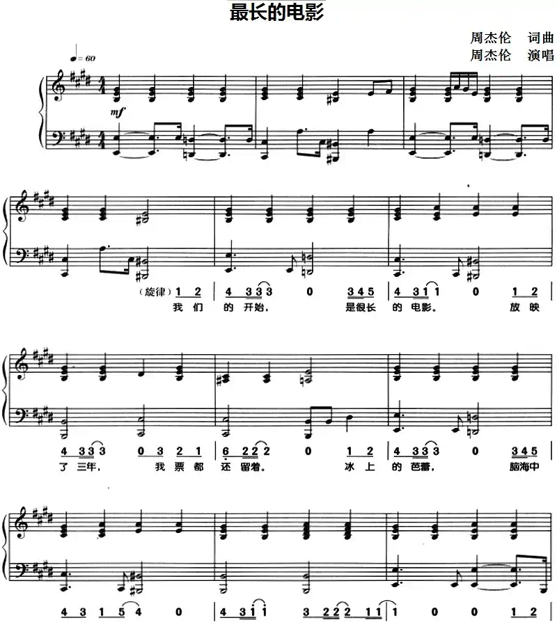 最长的电影（钢琴弹唱）