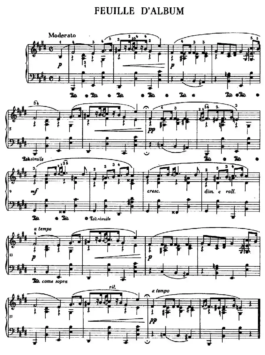 Feuille d'Album（纪念册的一页）