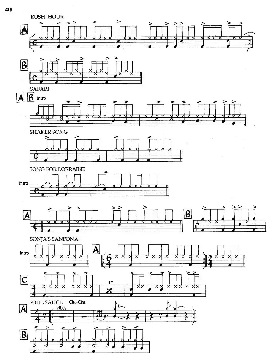 APPENDIXI - sample Drun Parts（爵士钢琴曲）