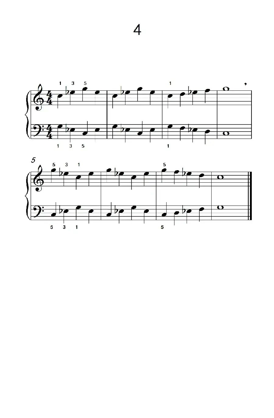 一.非连音练习4（儿童钢琴手指练习 1）