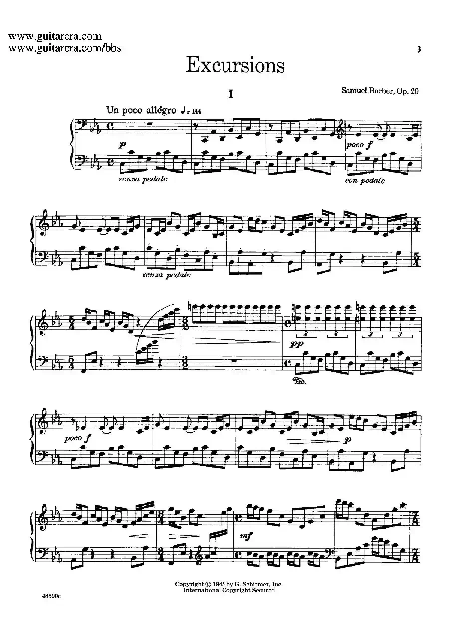Four Excursions Op.20（旅行·1）