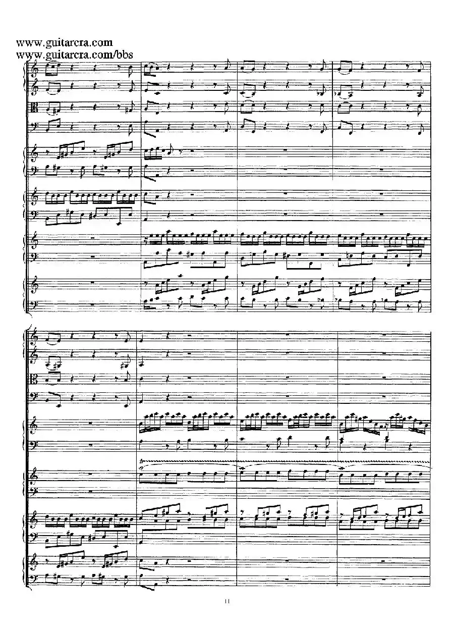 为四架古钢琴而作的a小调协奏曲 BWV 1065（总谱）