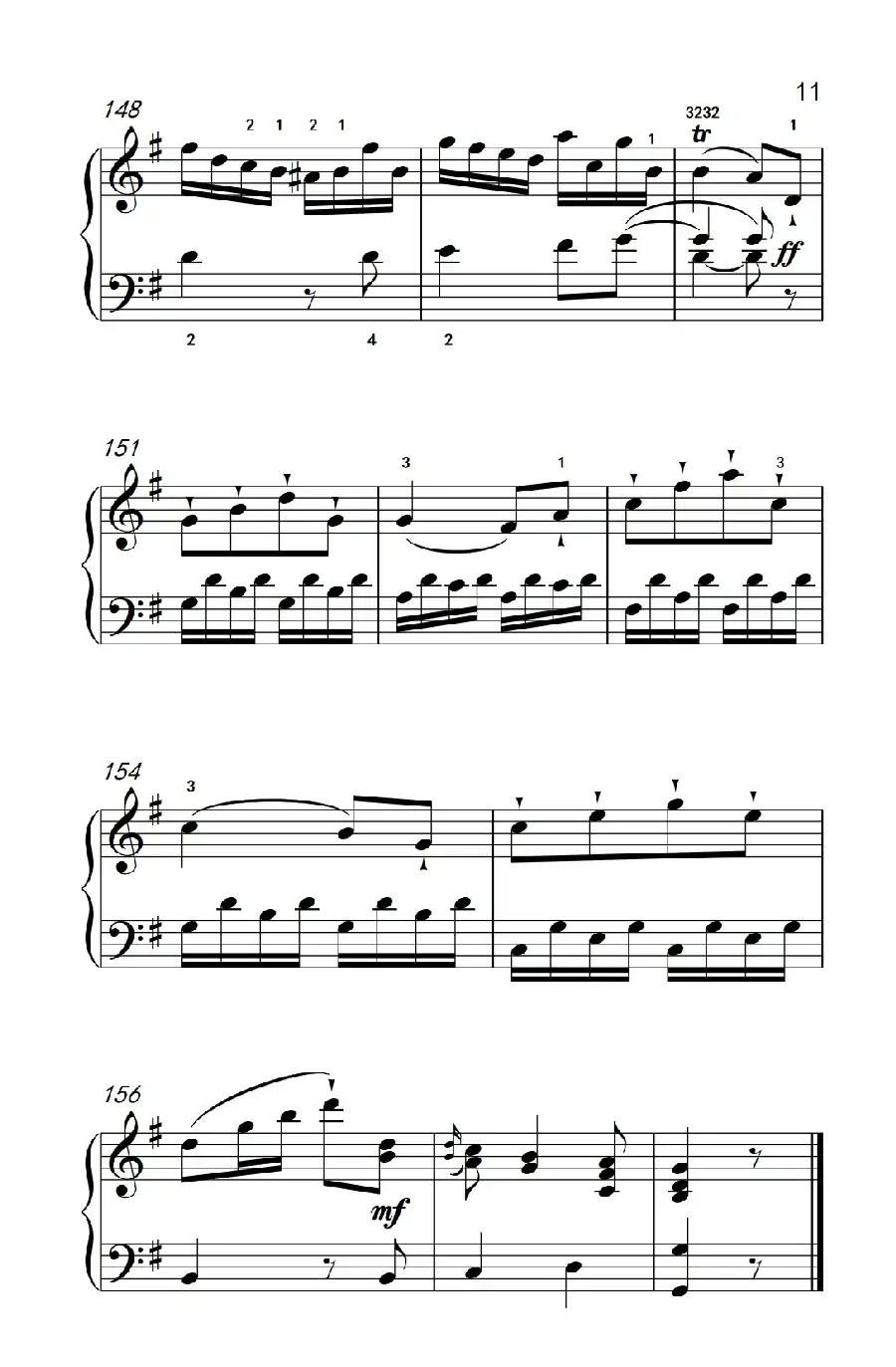 第六级 1.G大调奏鸣曲（中央音乐学院 钢琴（业余）考级教程 4-6级）