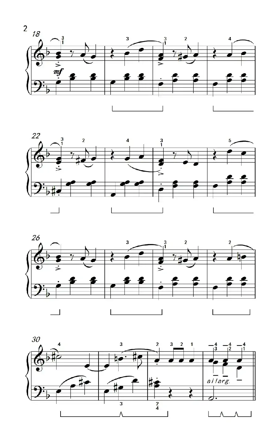 陶乐瑞丝（约翰·汤普森 成人钢琴教程 第三册）