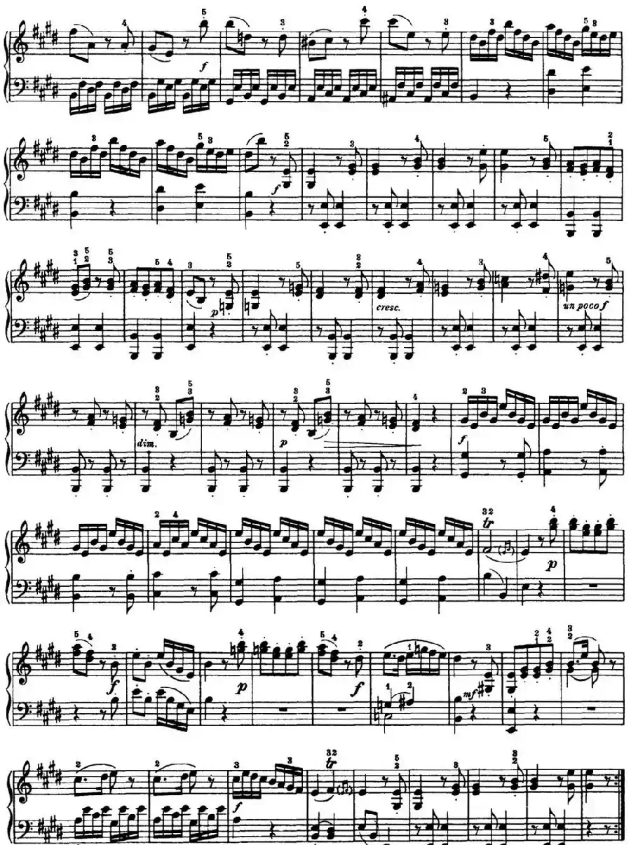 海顿 钢琴奏鸣曲 Hob XVI 14 Partita D major