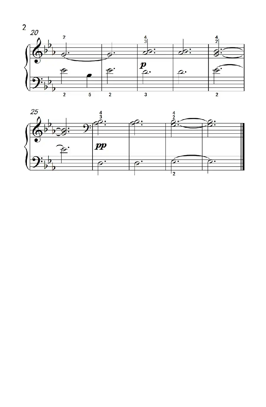 降E大调练习曲（约翰·汤普森 成人钢琴教程 第一册）