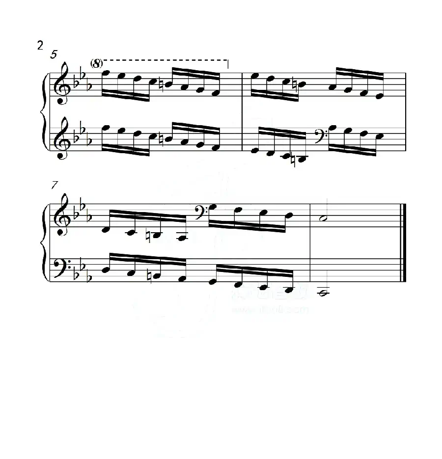 第五级 c小调音阶(中国音乐学院钢琴考级作品1~6级)