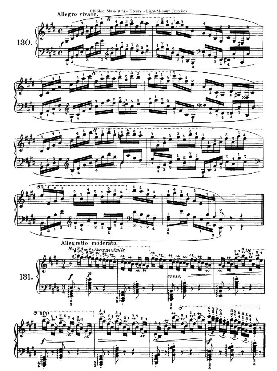 160 Eight- Measure Exercises.Op.821（车尔尼160首钢琴八小节练习曲（122——141））