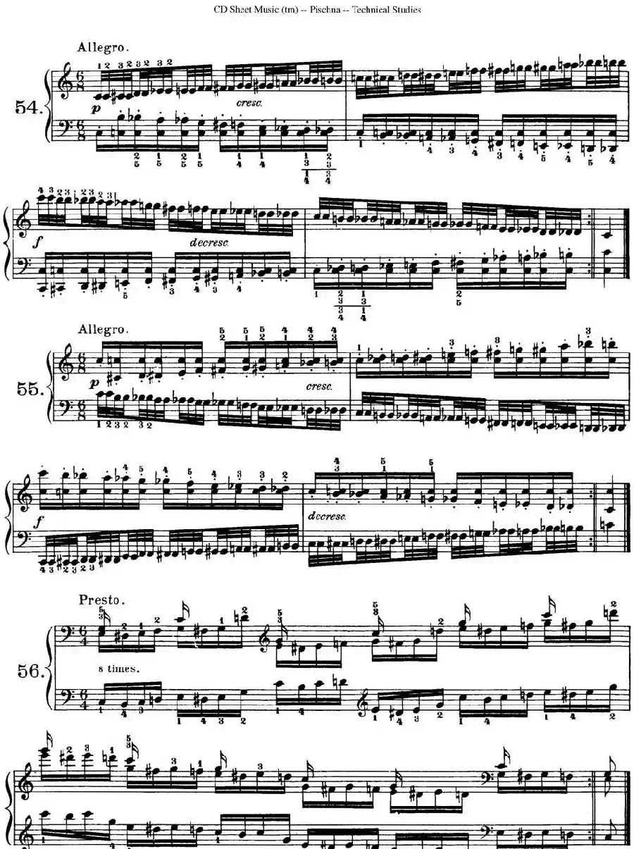 Technical Studies 60 Progressive Exercises （60首钢琴循序渐进练习曲 P91——99）