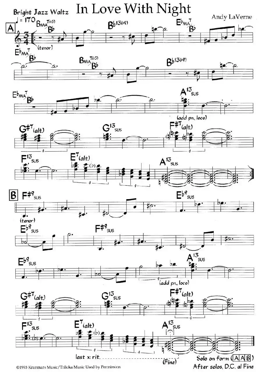 In Love With Night（爵士钢琴曲）