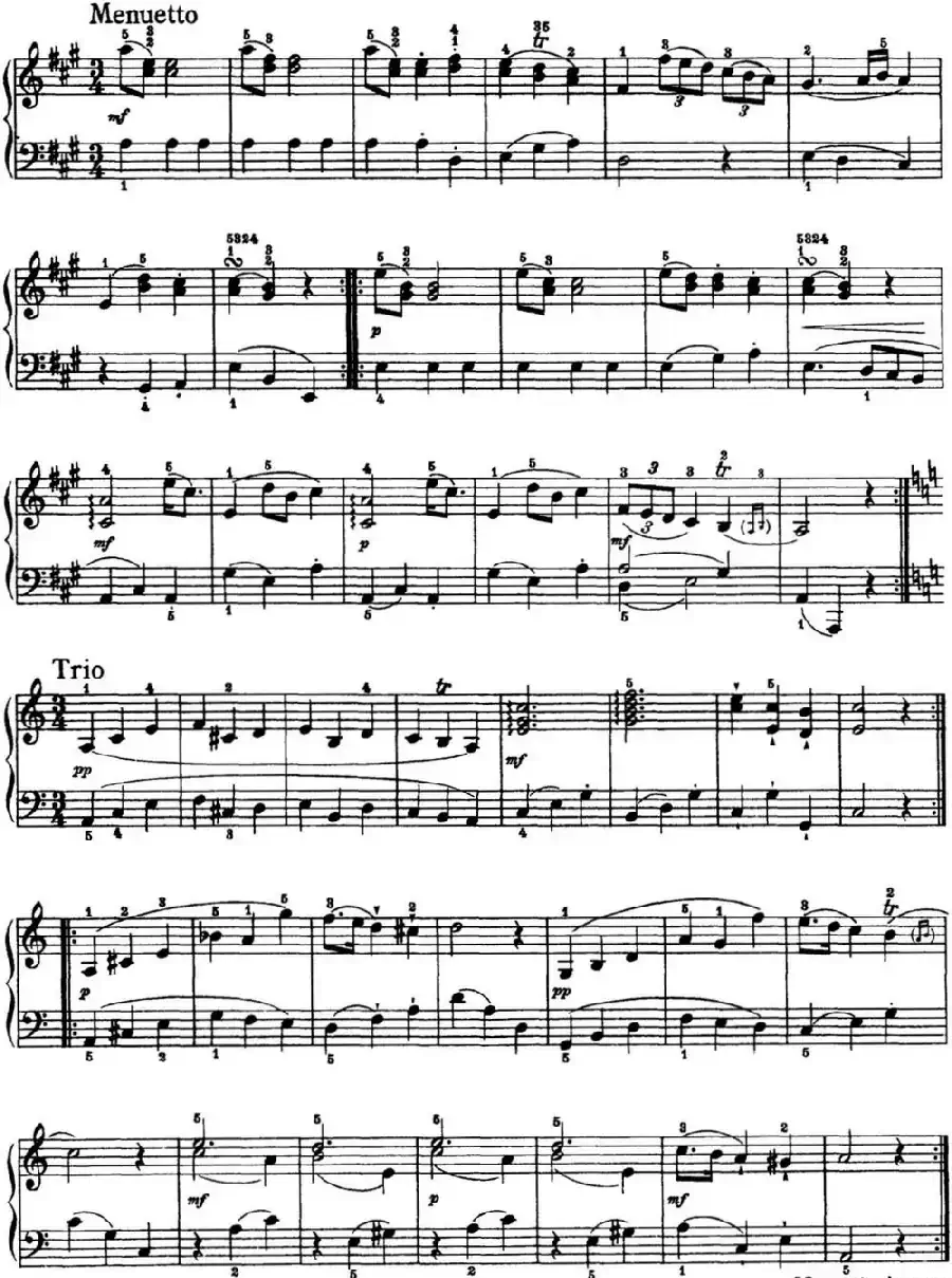 海顿 钢琴奏鸣曲 Hob XVI 5 Divertimento A major