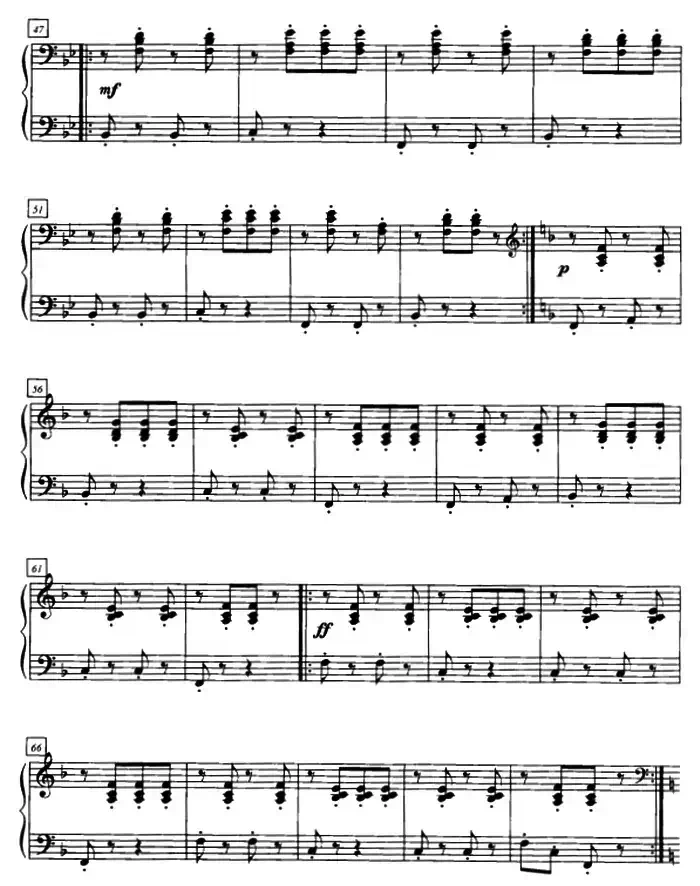 捷克波尔卡舞曲（四手联弹、第二钢琴）