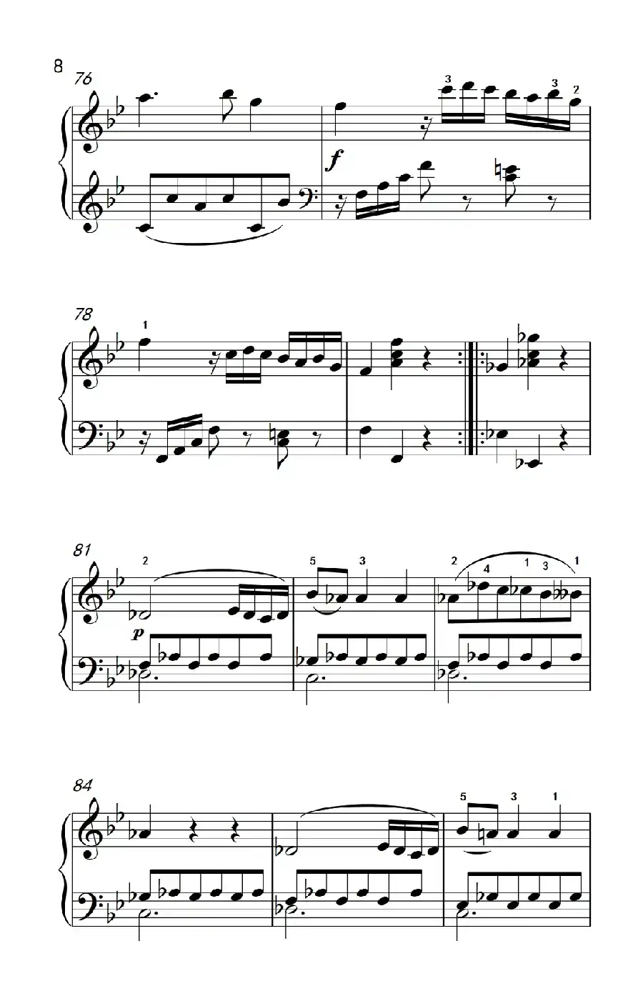 第七级1.♭B大调奏鸣曲 第一乐章 K.570(中央音乐学院 钢琴(业余)考级教程 7-9级)