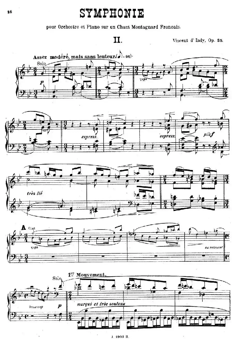 Symphony on a French Mountain Air Op.25（法国山歌交响曲·钢琴独奏·Ⅱ）