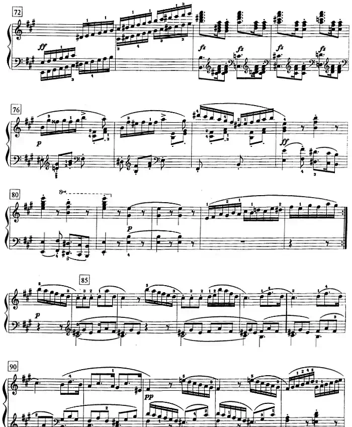 钢琴教程第八级 大型乐曲（A大调奏鸣曲 Op.120 第三乐章）