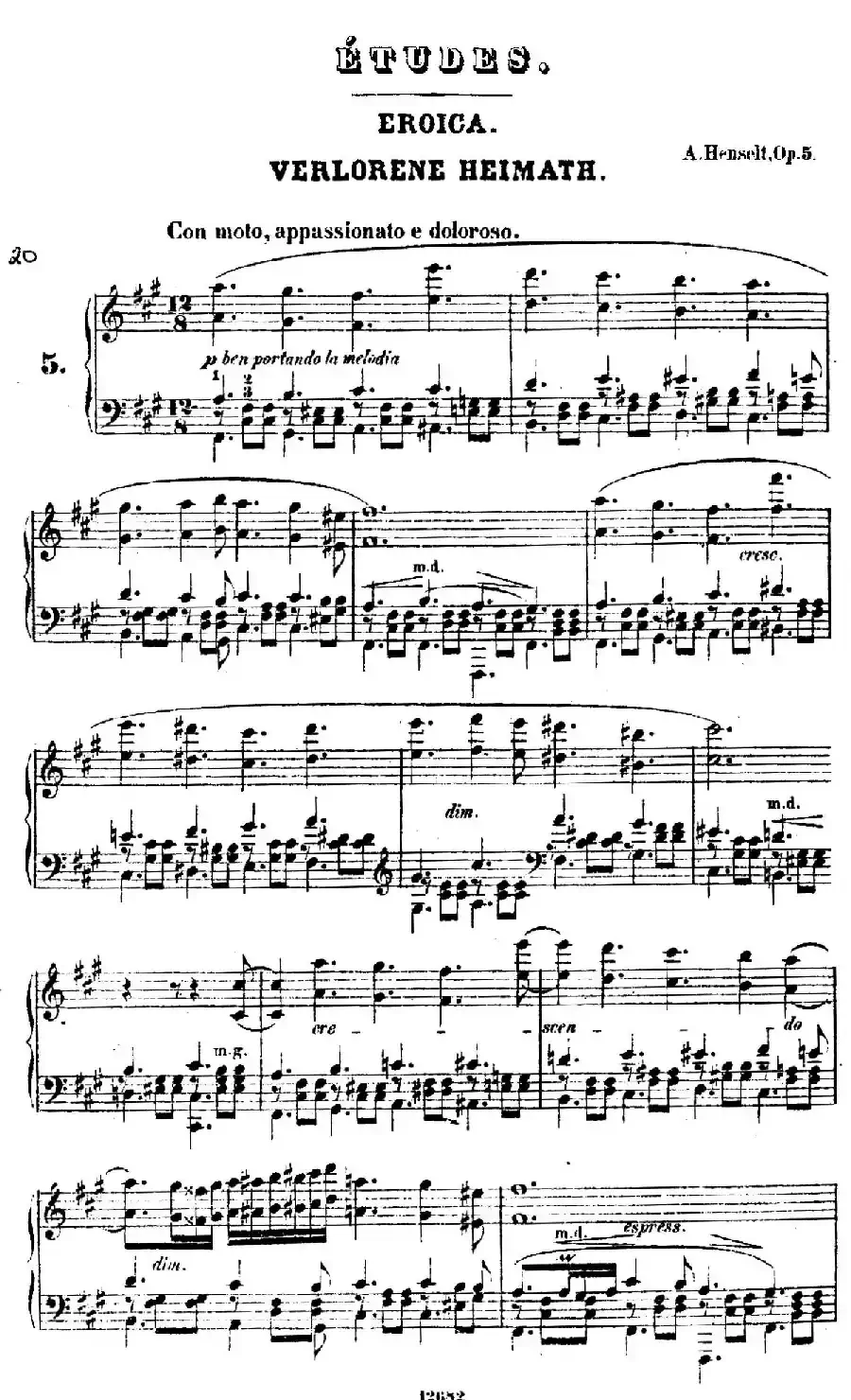Douze Etudes de Salon Op.5（12首沙龙练习曲·5）