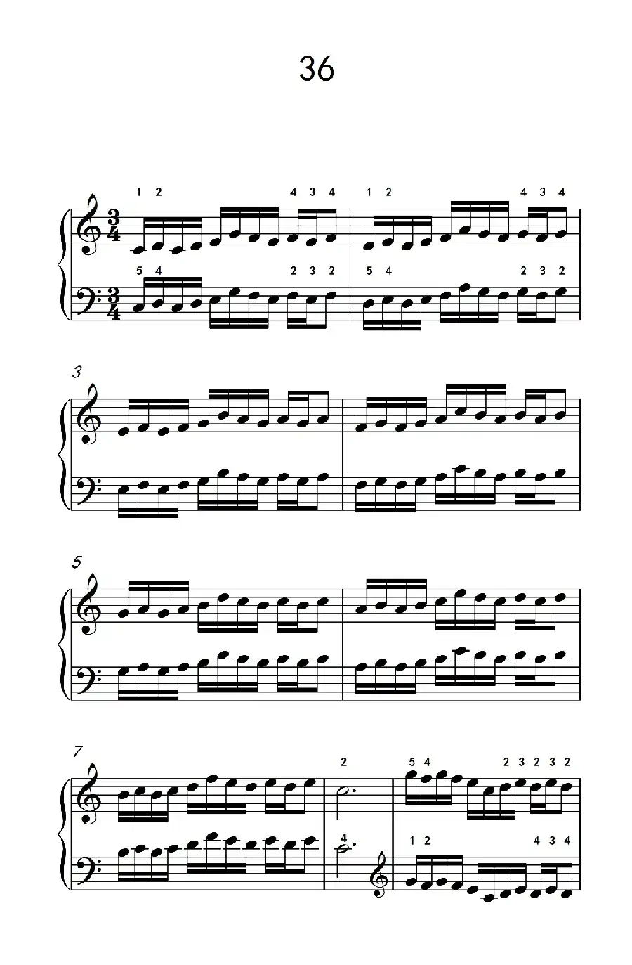 八.提高速度.增强手指灵活性的练习36(儿童钢琴手指练习 1)