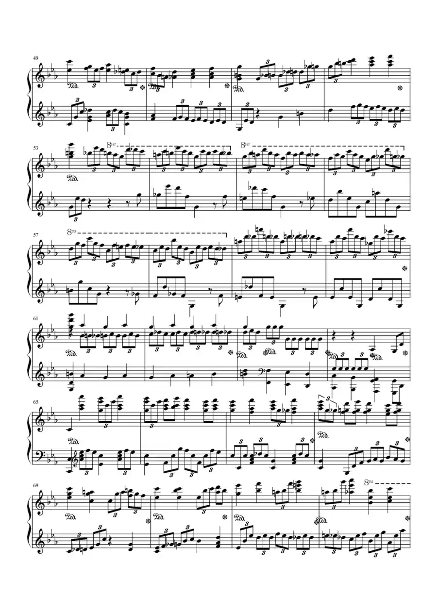 c小调第二钢琴协奏曲第三乐章独奏版