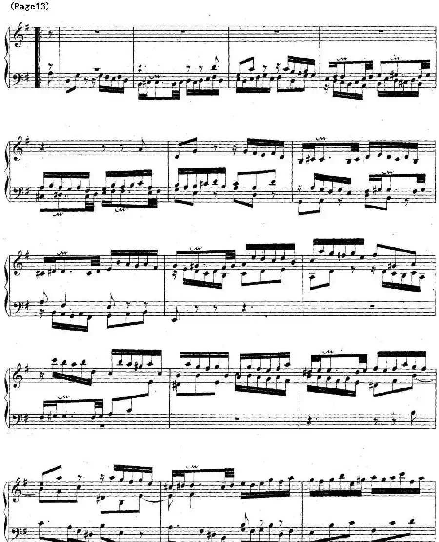 帕蒂塔6首德国组曲(No.5 G大调 巴赫 Partita G Major BWV 829)