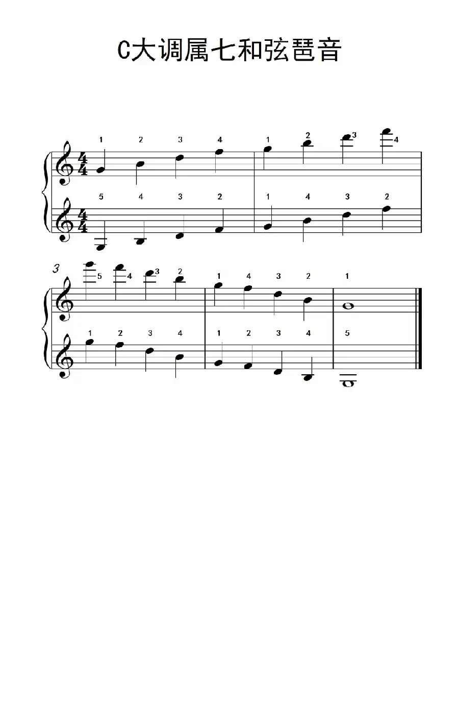 C大调属七和弦琶音(儿童钢琴练习曲)