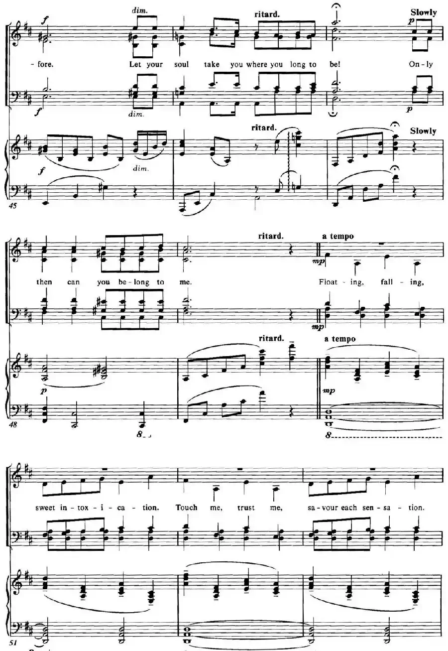Choral Suite from The Phantom of the Opera（3 THE MUSIC OF THE NIGHT、四重奏）