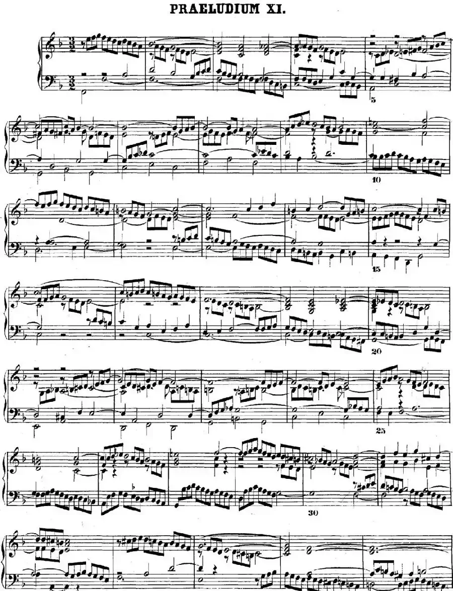 巴赫《平均律钢琴曲集·第二卷》之前奏曲（NO.11）