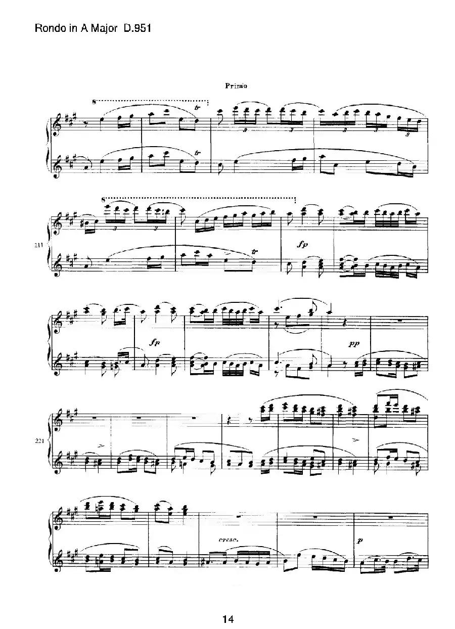 Grand Rondeau in A Major Op.107（A大调回旋曲·四手联弹）