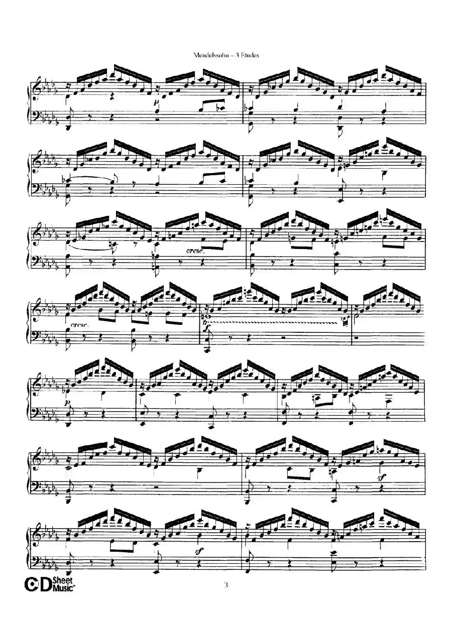 3 Etudes Op.104b（3首练习曲·1）
