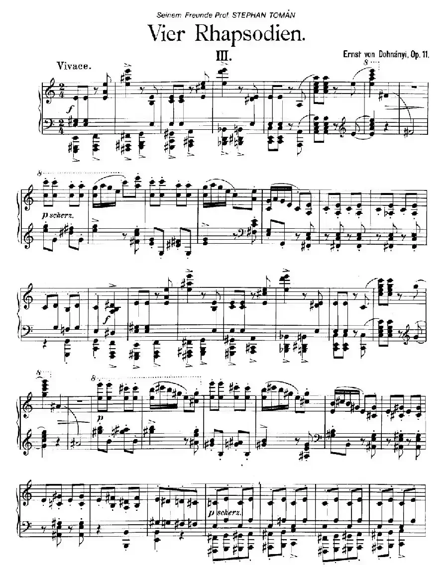 Four Rhapsodies Op.11（4首狂想曲·Ⅲ）