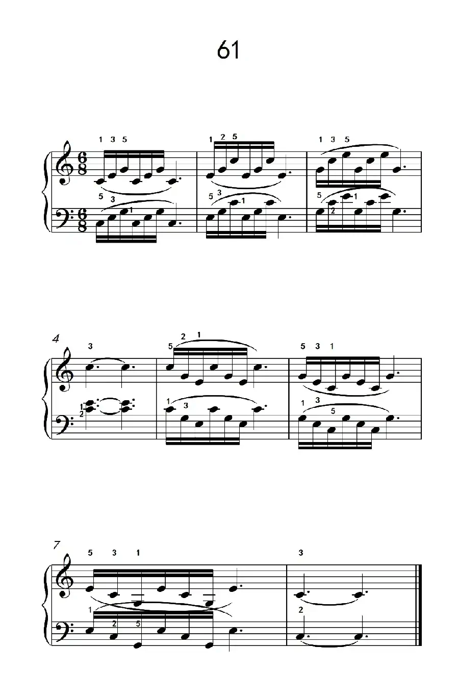 用手臂及手腕带动手指的练习 61(儿童钢琴手指练习 2)
