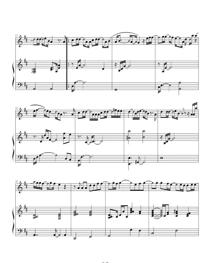 Missing You（钢琴伴奏谱）