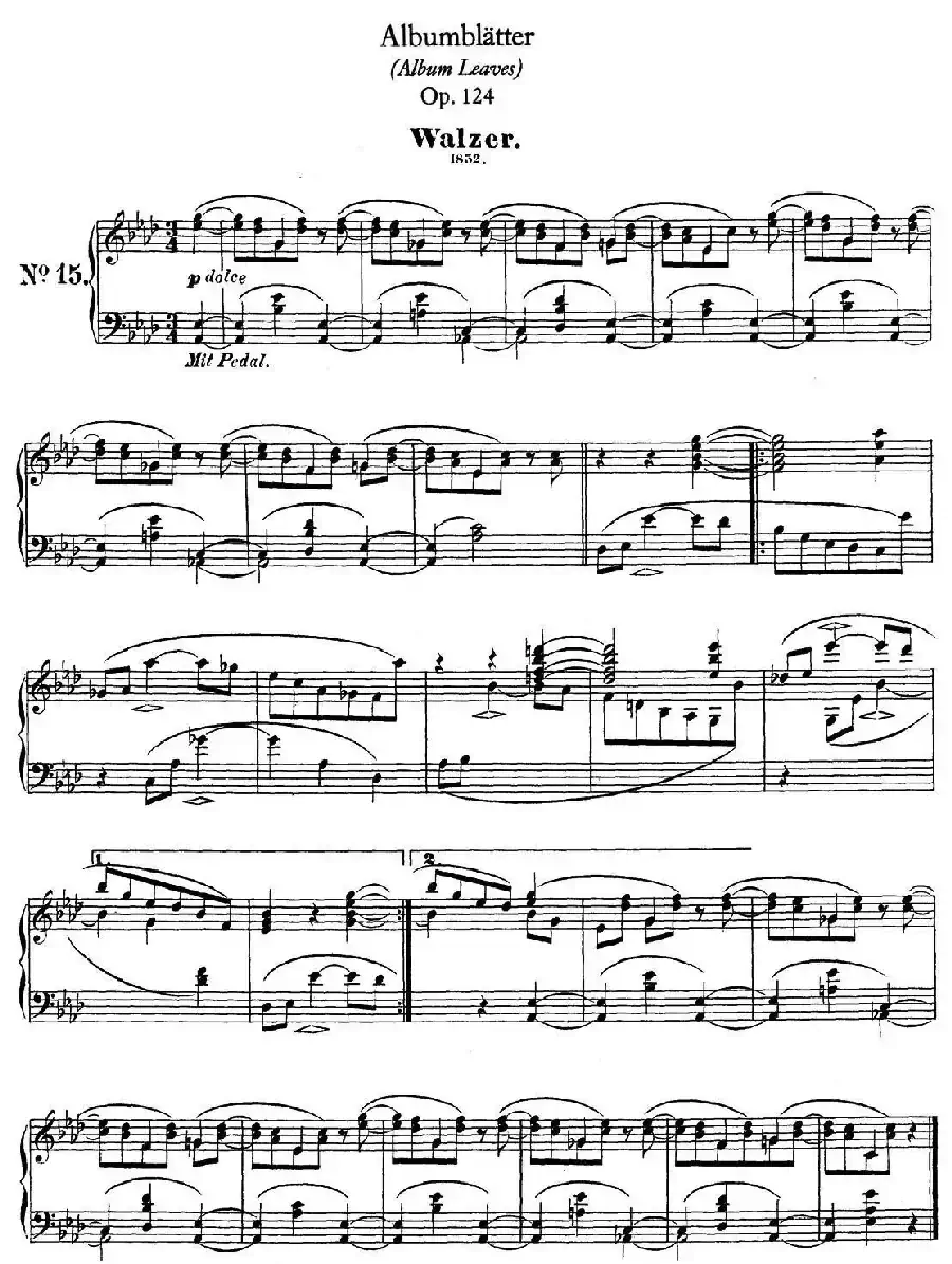 Albumblätter Op.124（纪念册页）（No.15）