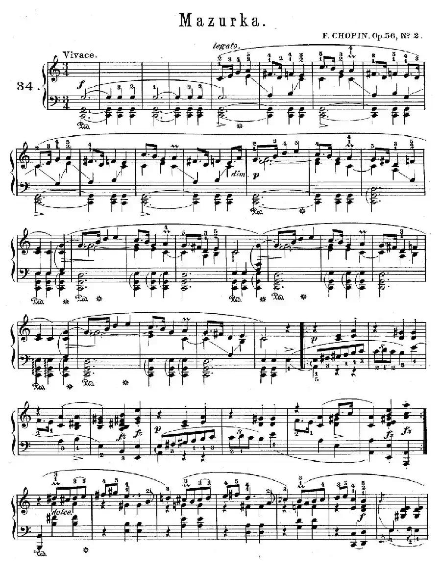 Trois Mazurkas Op.56（3首玛祖卡舞曲·2）