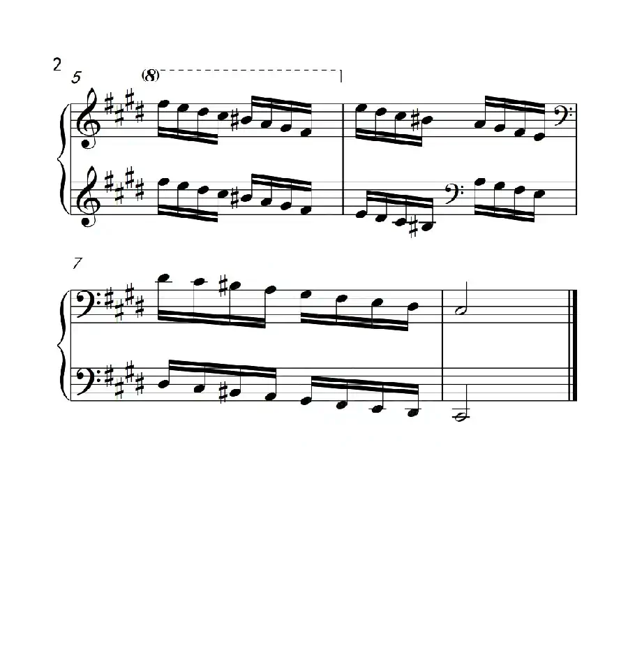 第四级 升c小调音阶(中国音乐学院钢琴考级作品1~6级)