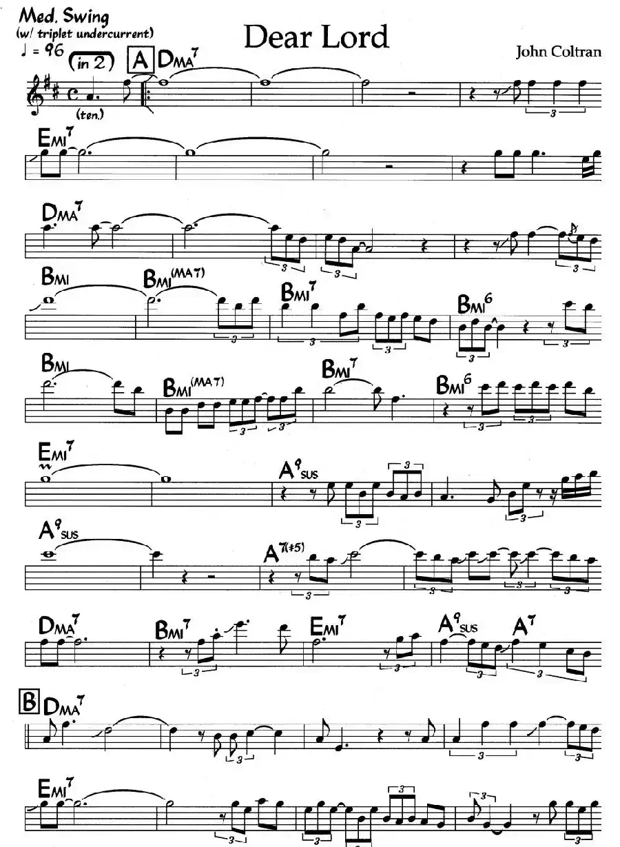 Dear Lord(爵士钢琴曲)