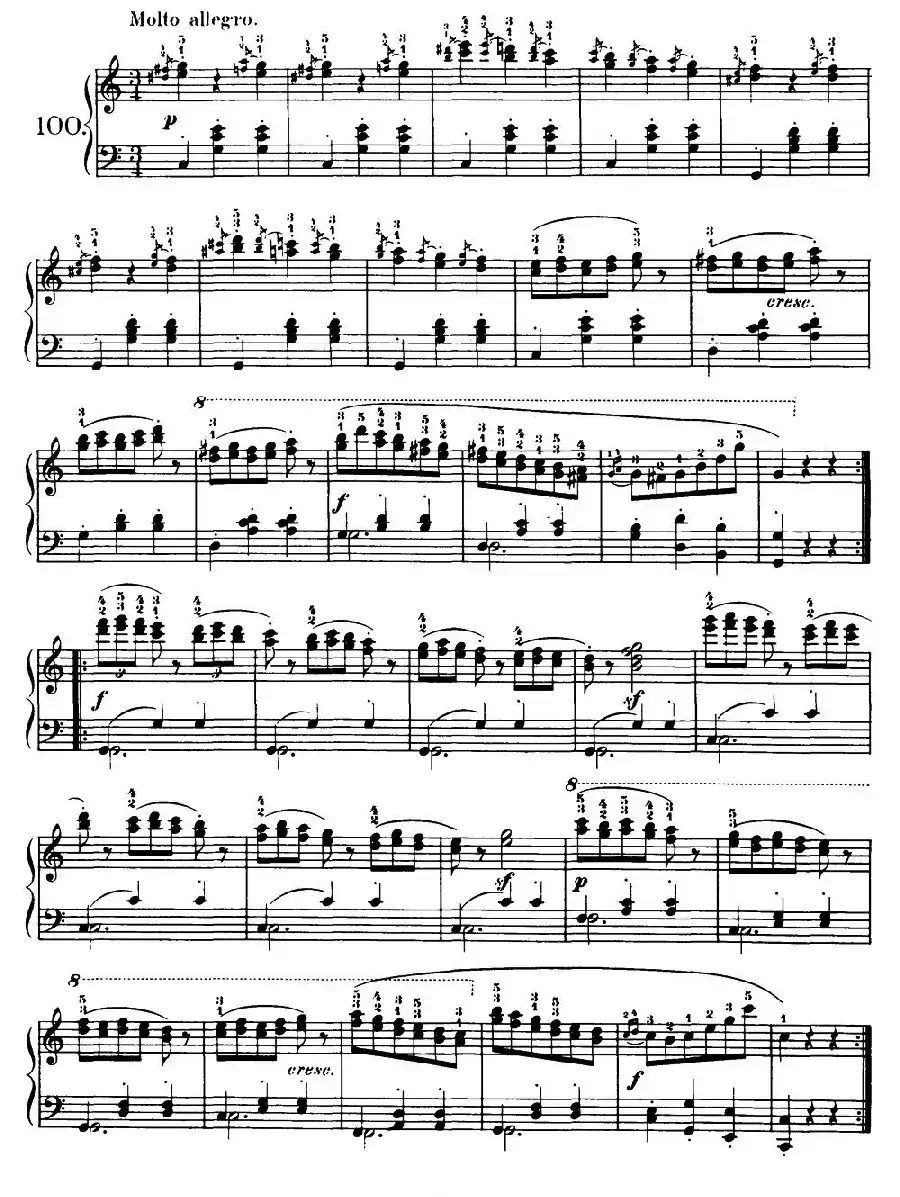 One Hundred and Ten Easy and Progressive Exercises Op.453（车尔尼110首简易练习曲 90——100）