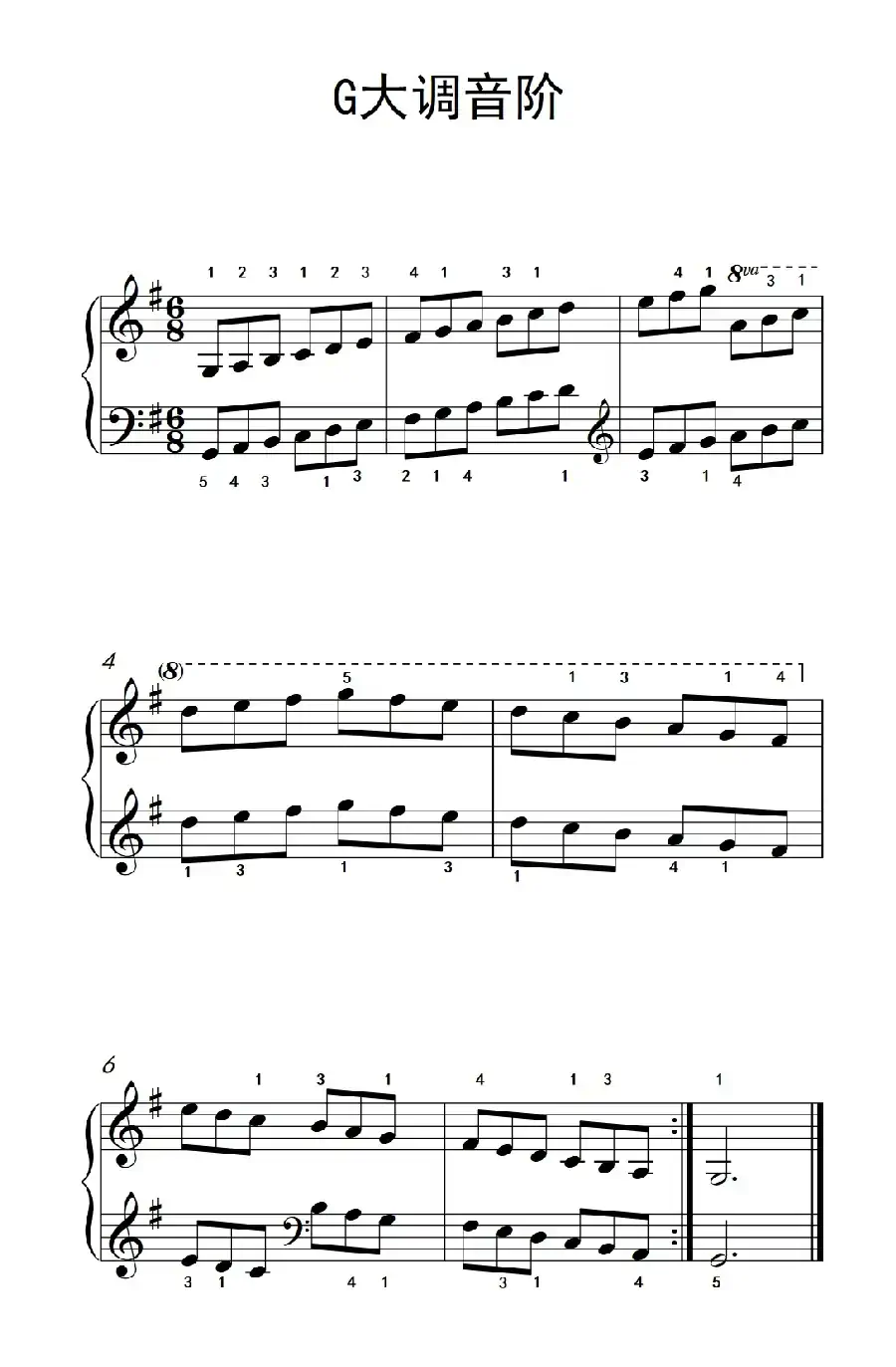 第三级 2.G大调琶音(中央音乐学院 钢琴(业余)考级教程 1-3级)