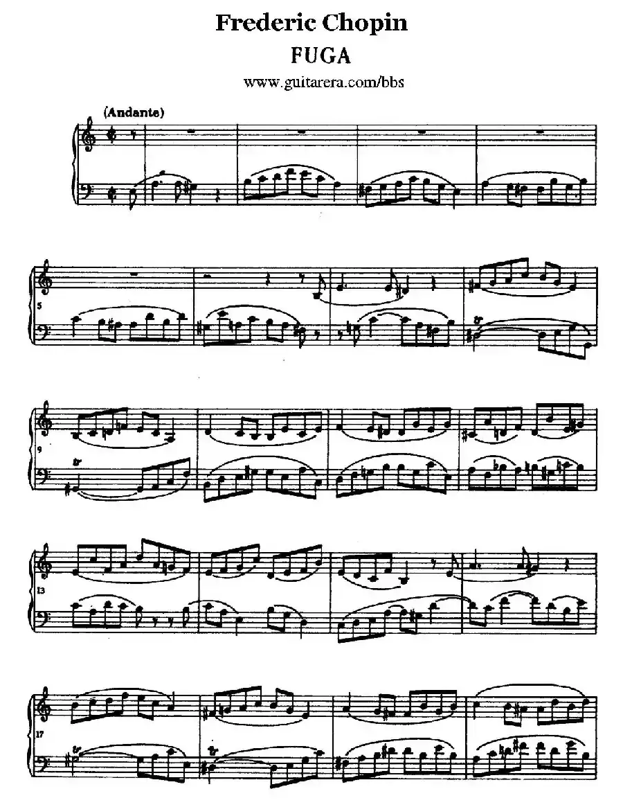 Fugue（赋格·肖邦遗作）