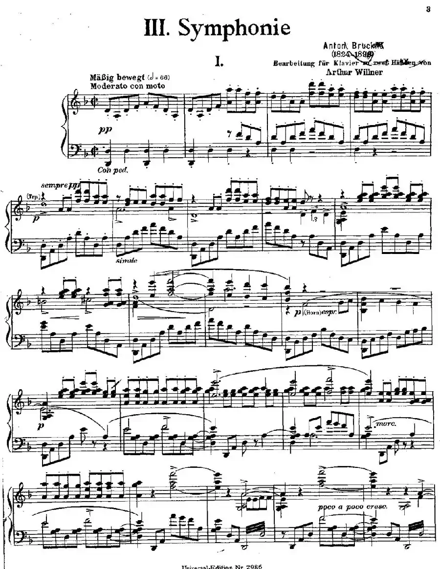 Symphony No.3 in d Minor - Solo Piano（d小调第三交响曲·钢琴独奏版·Ⅰ）