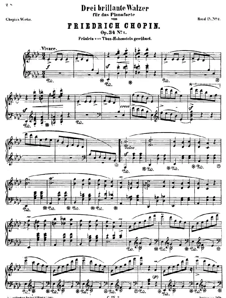 Valse brillante Op34 No1（降A大调华丽圆舞曲Op.34-1 ）