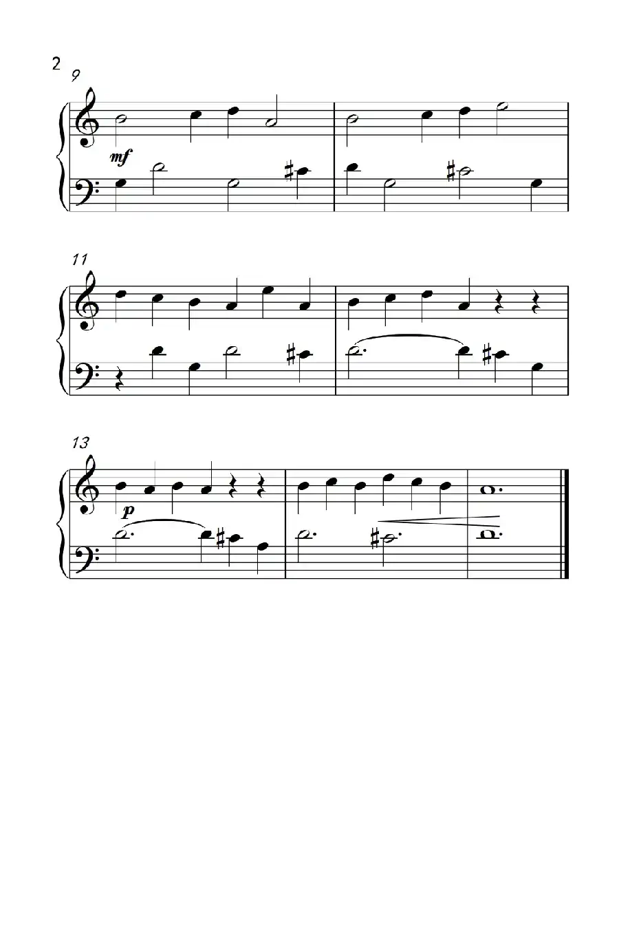 慢速舞曲（巴托克 小宇宙 钢琴教程 1）