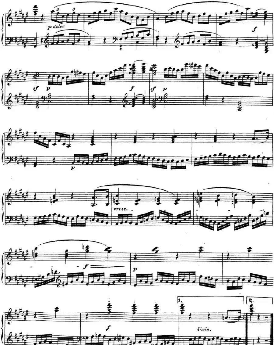 贝多芬钢琴奏鸣曲24 泰丽莎 升F大调 Op.78 F-sharp major