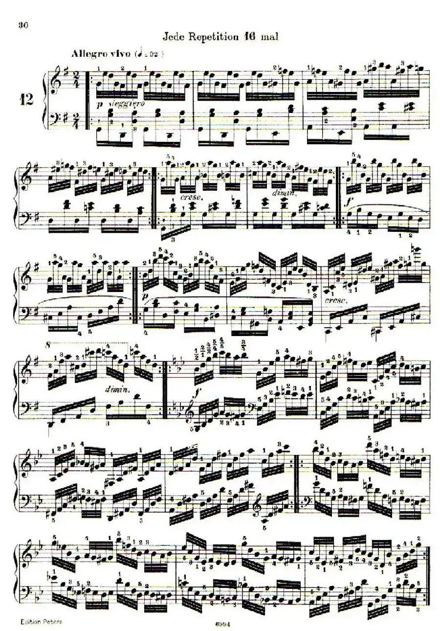 School of the Virtuoso Op.365（60首钢琴高级练习曲·12）