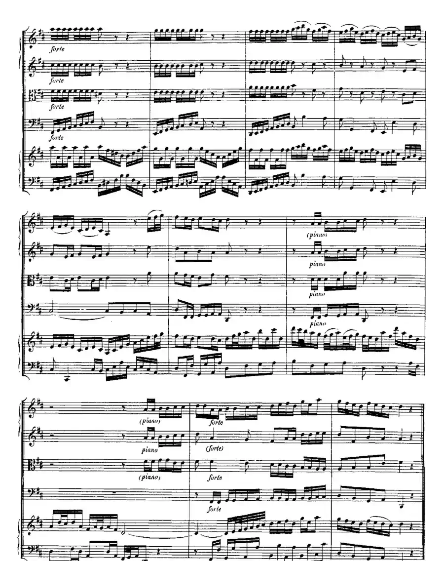 Harpsichd Concerto in D Maj BWV 1054（D大调第三号古钢琴协奏曲·总谱）