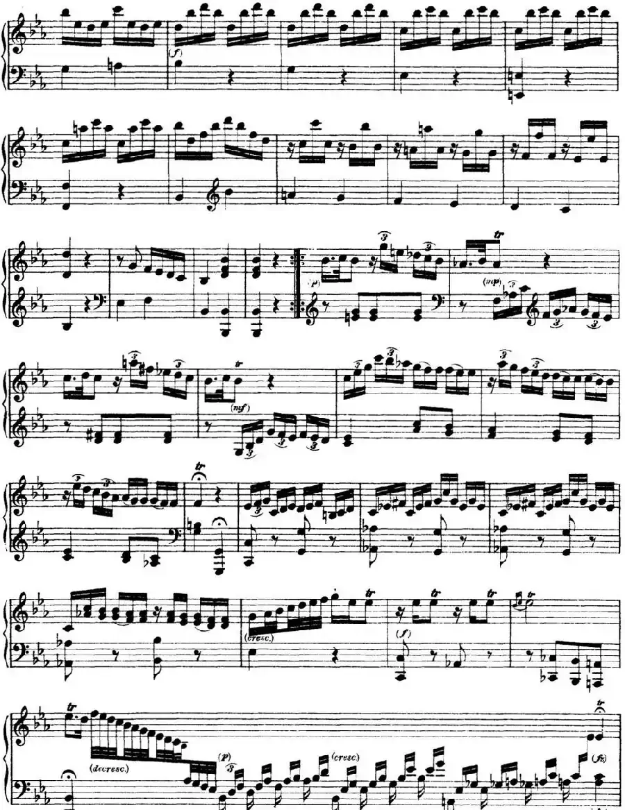 海顿 钢琴奏鸣曲 Hob XVI 16 Divertimento Eb major