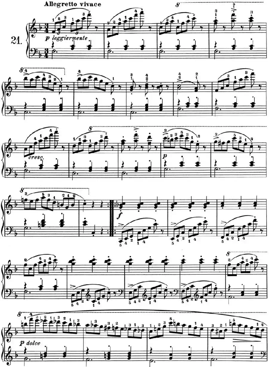 25首车尔尼Op.748练习曲(NO.21)