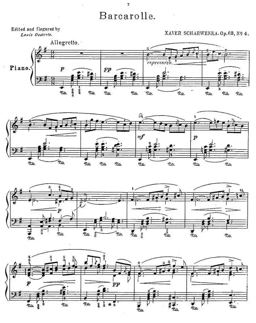 Album f the Young Op·62（4· 船歌 Barcarolle，e小调）