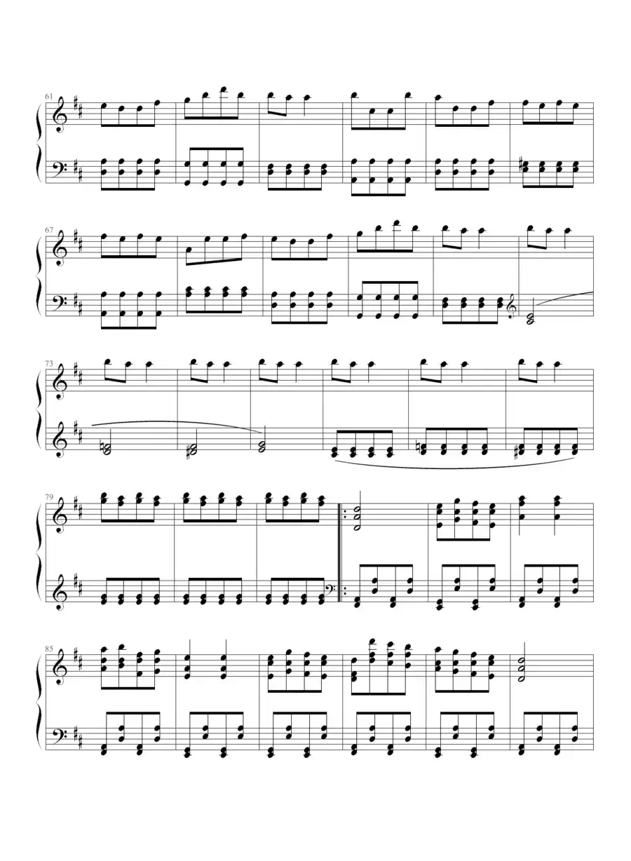 天堂与地狱序曲(原版改编钢琴谱)