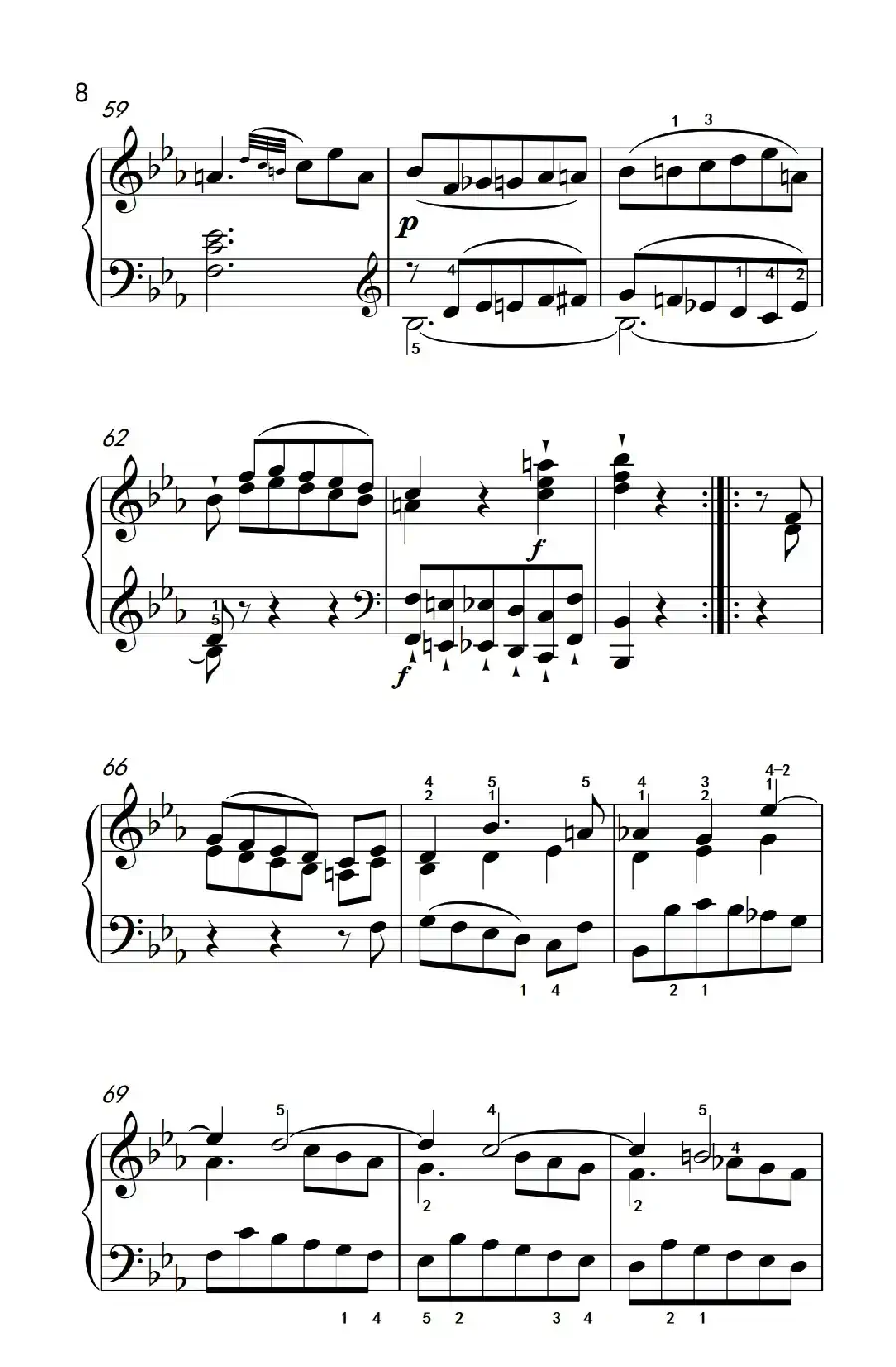 第八级2.♭E大调奏鸣曲 第一乐章 Hob.XVI 49（中央音乐学院 钢琴（业余）考级教程 7-9级）